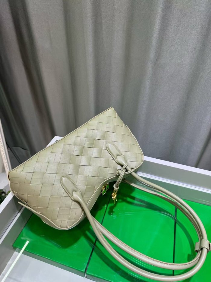 Woven Leather Runway Top Handle Bag