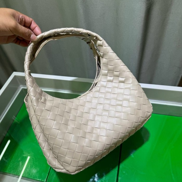 Slouchy Woven Leather Hobo Bag 