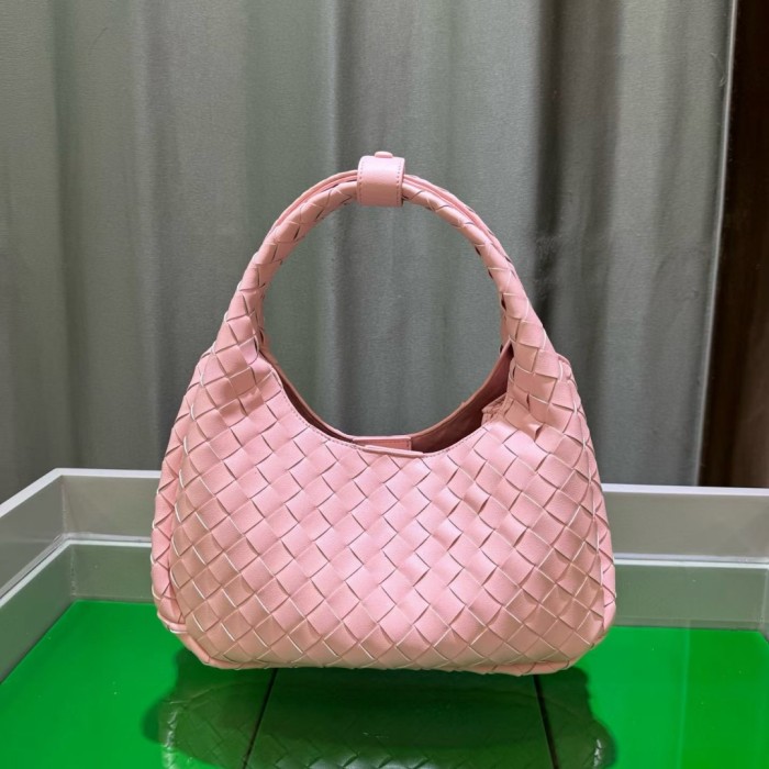 Slouchy Woven Leather Hobo Bag 
