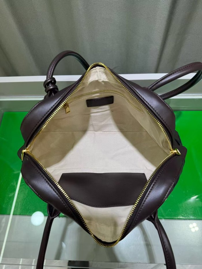 Woven Leather Runway Top Handle Bag