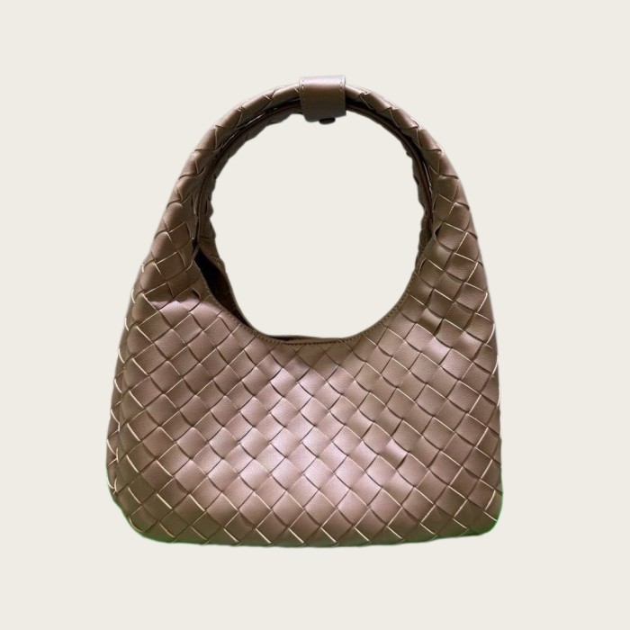 Slouchy Woven Leather Hobo Bag 