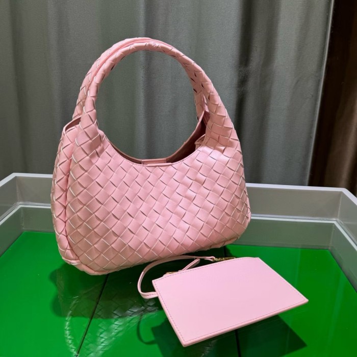 Slouchy Woven Leather Hobo Bag 