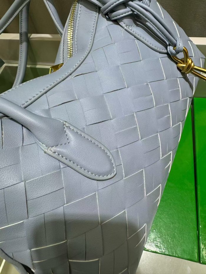 Woven Leather Runway Top Handle Bag