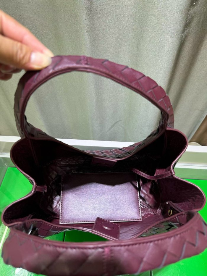 Slouchy Woven Leather Hobo Bag 