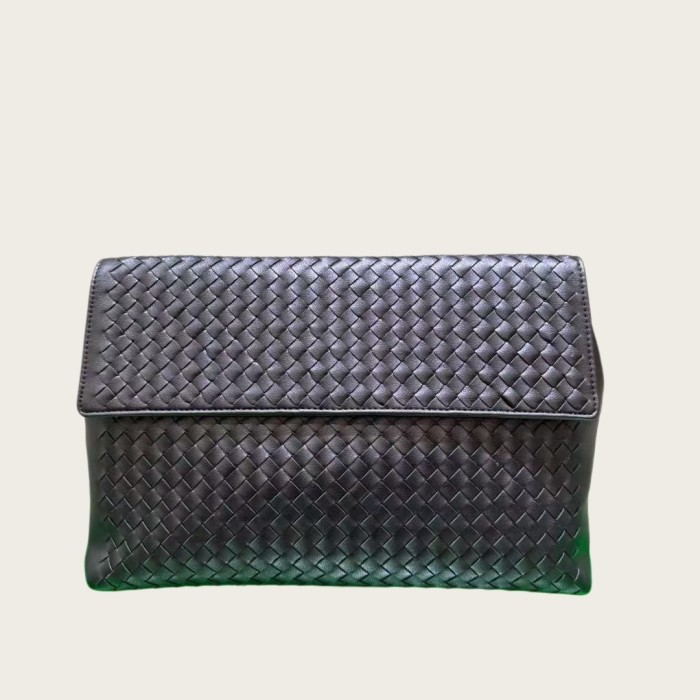  Woven Leather Long Evening Purse Leather Clutch Bag