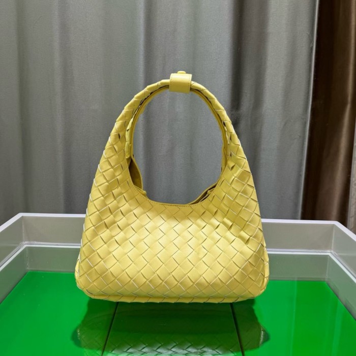 Slouchy Woven Leather Hobo Bag 