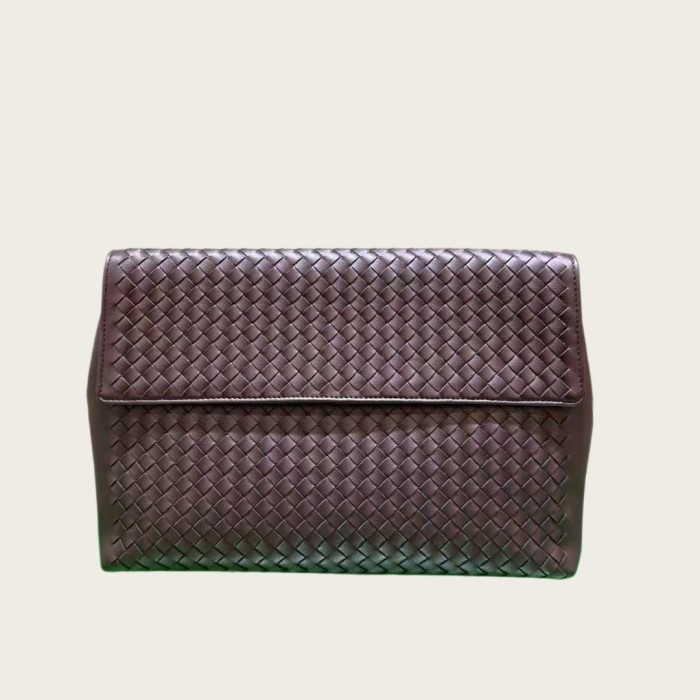  Woven Leather Long Evening Purse Leather Clutch Bag