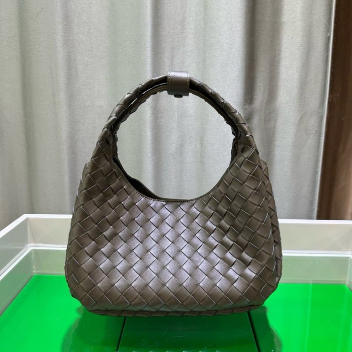 Slouchy Woven Leather Hobo Bag 