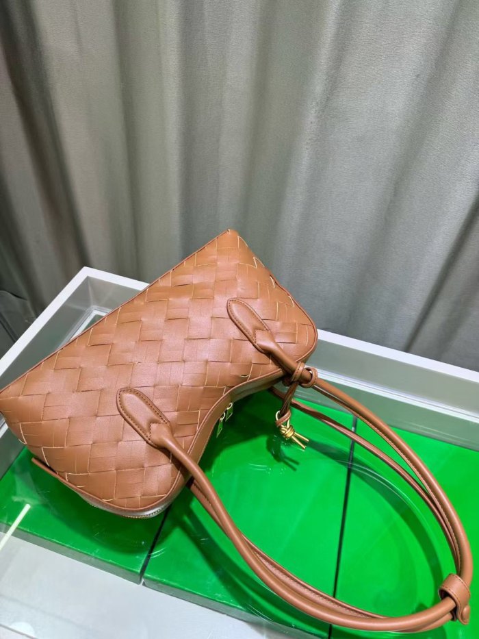 Woven Leather Runway Top Handle Bag