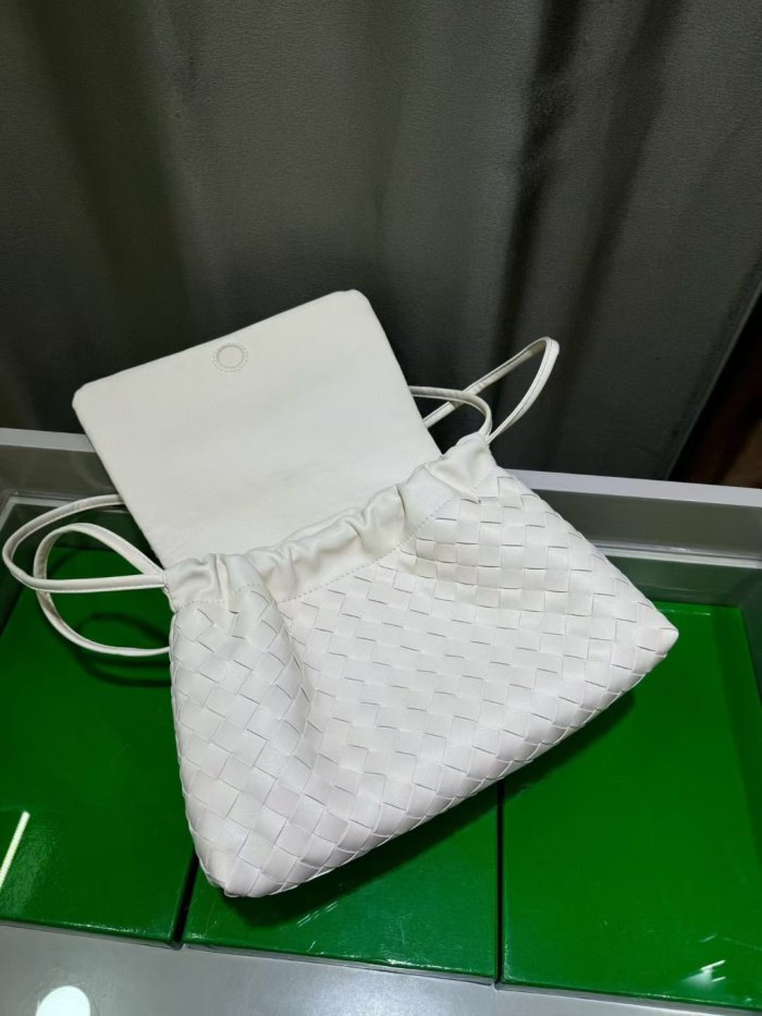 Woven Leather Messenger Bag Soft Calfskin Flap Crossbody