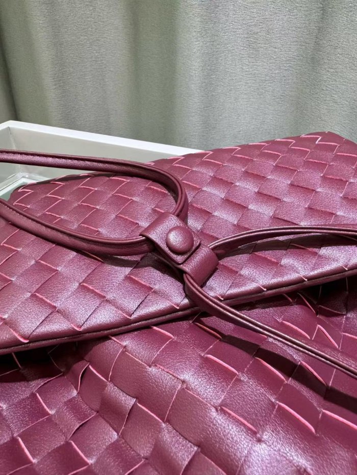 Woven Leather Messenger Bag Soft Calfskin Flap Crossbody