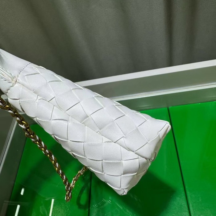 Genuine Cow Leather Woven Dust Bag on Chain