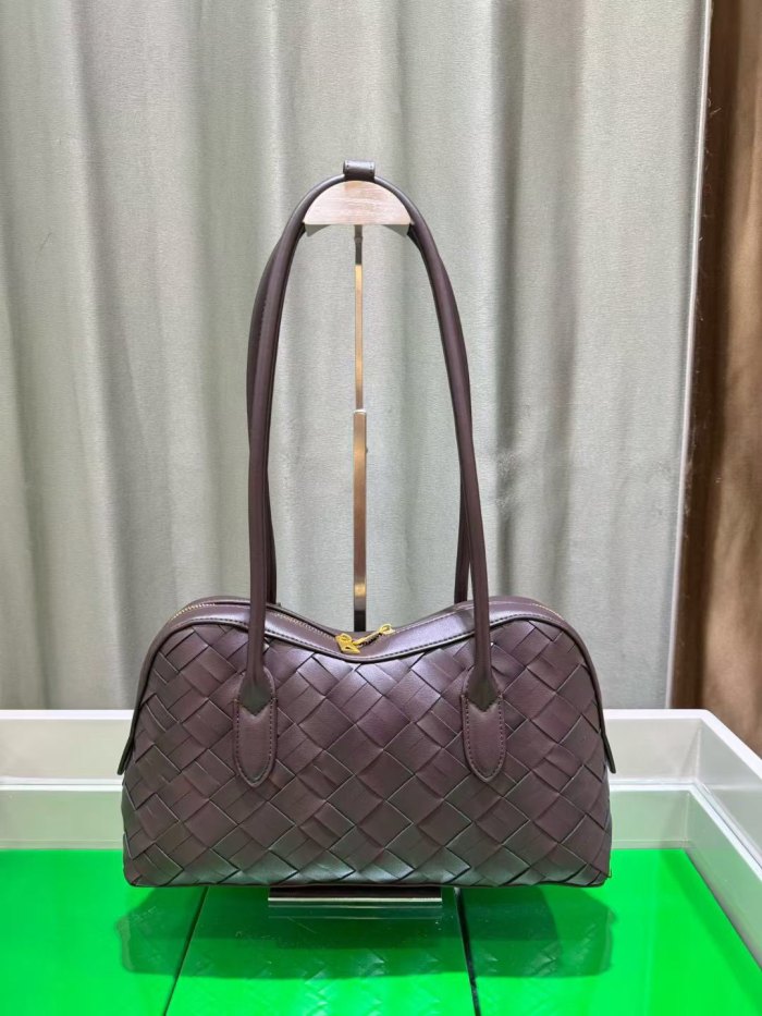 Woven Leather Runway Top Handle Bag
