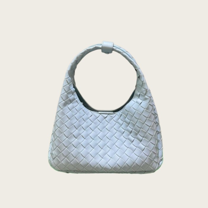 Slouchy Woven Leather Hobo Bag 