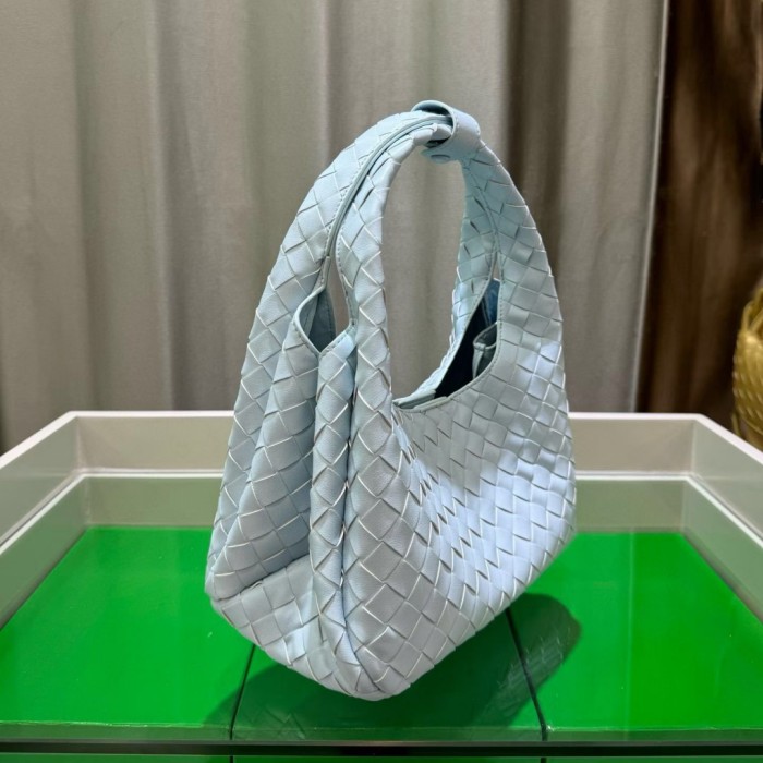 Slouchy Woven Leather Hobo Bag 