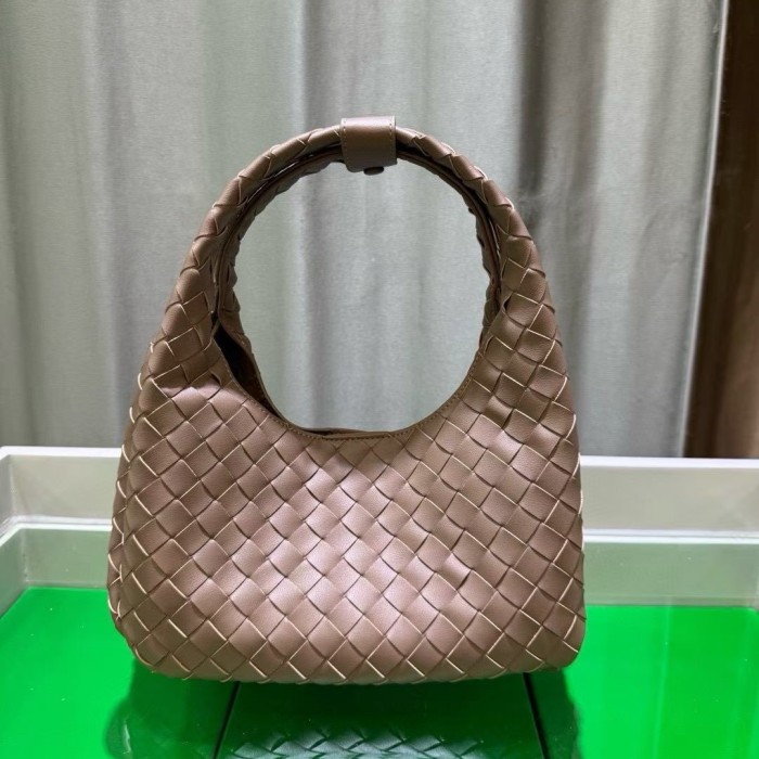 Slouchy Woven Leather Hobo Bag 
