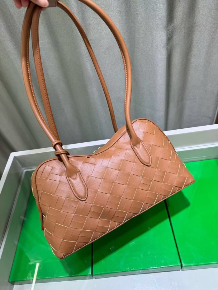 Woven Leather Runway Top Handle Bag
