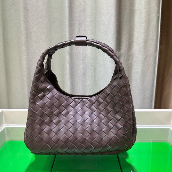 Slouchy Woven Leather Hobo Bag 