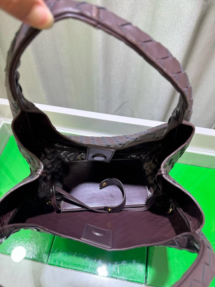 Slouchy Woven Leather Hobo Bag 