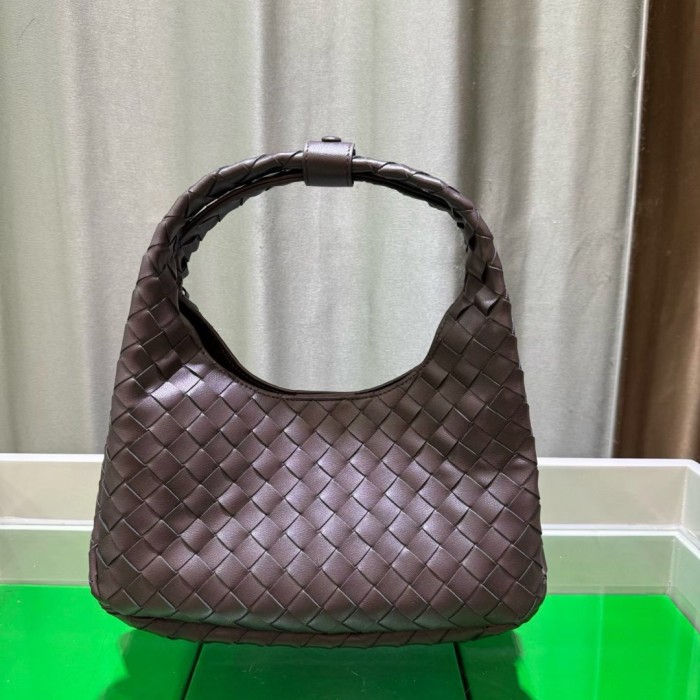 Slouchy Woven Leather Hobo Bag 