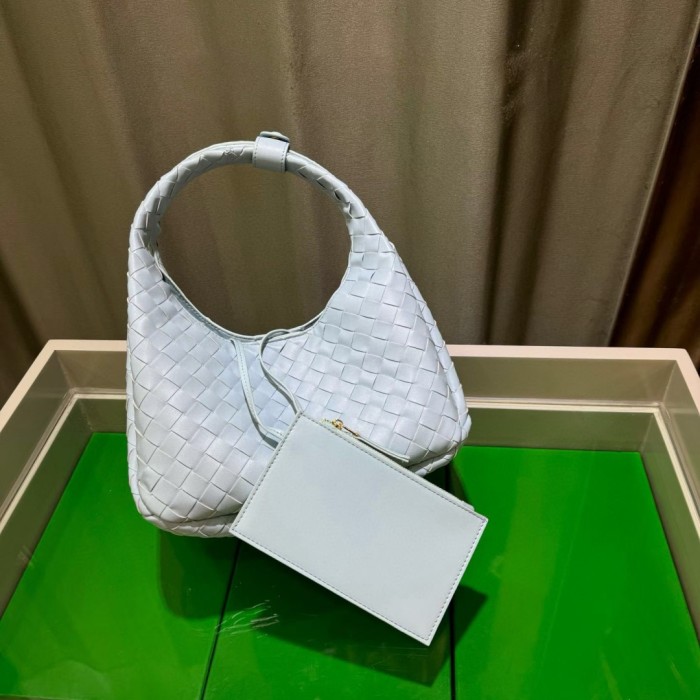 Slouchy Woven Leather Hobo Bag 