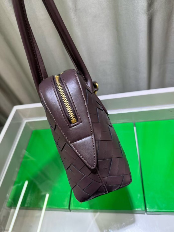 Woven Leather Runway Top Handle Bag