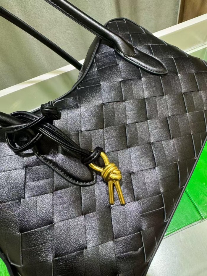 Woven Leather Runway Top Handle Bag