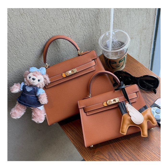 Imported Epsom Leather Tote Satchel Bag 19cm 22cm 25cm