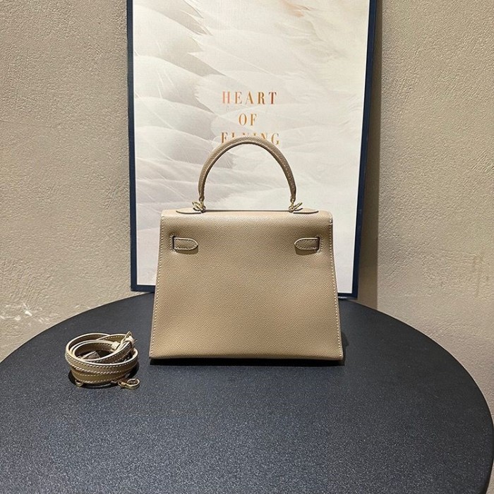 Imported Epsom Leather Tote Satchel Bag 19cm 22cm 25cm