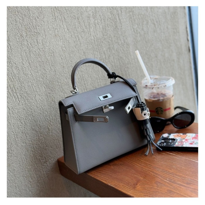 Imported Epsom Leather Tote Satchel Bag 19cm 22cm 25cm