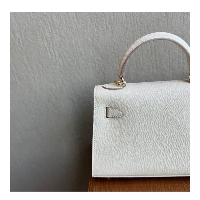 Imported Epsom Leather Tote Satchel Bag 19cm 22cm 25cm