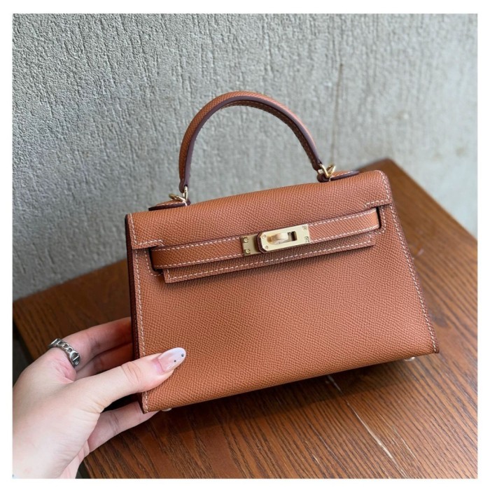Imported Epsom Leather Tote Satchel Bag 19cm 22cm 25cm