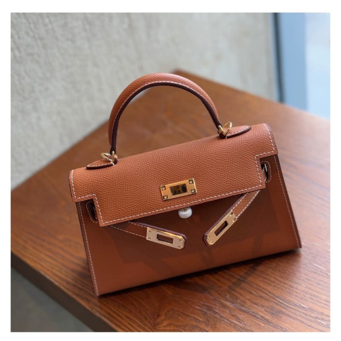Imported Epsom Leather Tote Satchel Bag 19cm 22cm 25cm