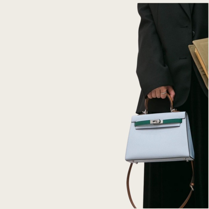 Imported Epsom Leather Tote Satchel Bag 19cm 22cm 25cm