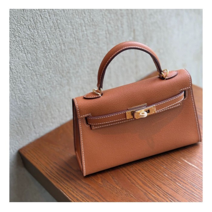 Imported Epsom Leather Tote Satchel Bag 19cm 22cm 25cm