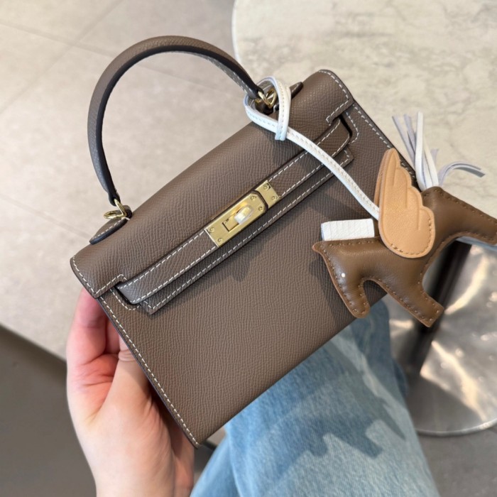 Imported Epsom Leather Tote Satchel Bag 19cm 22cm 25cm