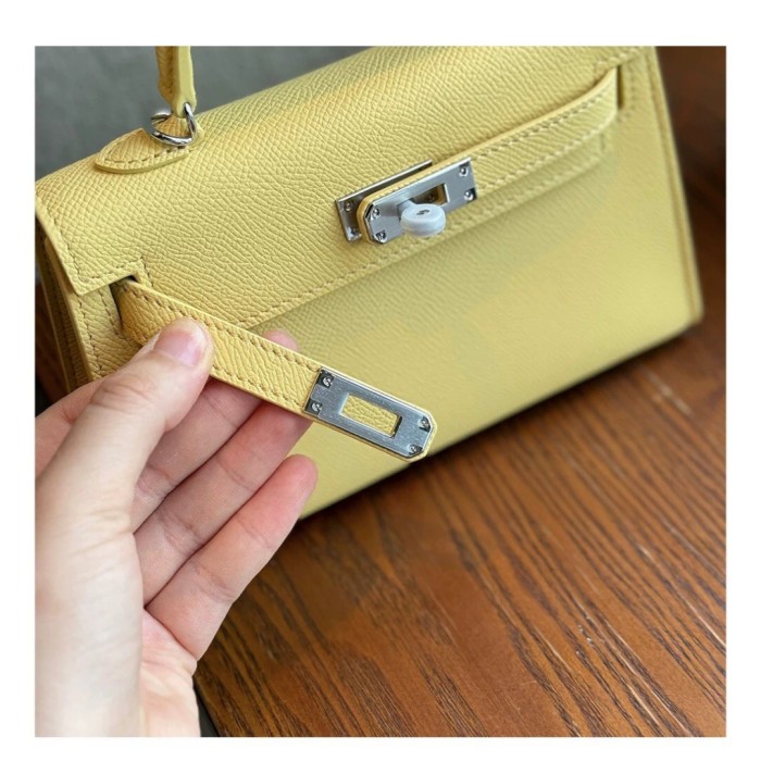 Imported Epsom Leather Tote Satchel Bag 19cm 22cm 25cm