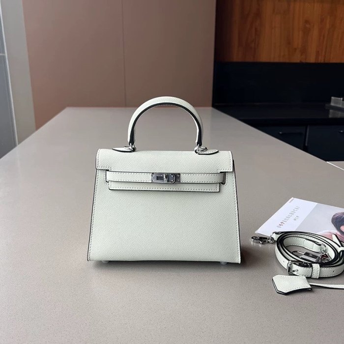 Imported Epsom Leather Tote Satchel Bag 19cm 22cm 25cm
