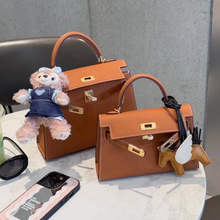Imported Epsom Leather Tote Satchel Bag 19cm 22cm 25cm