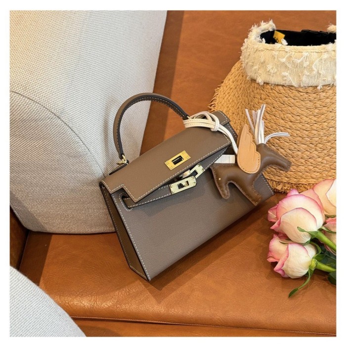 Imported Epsom Leather Tote Satchel Bag 19cm 22cm 25cm