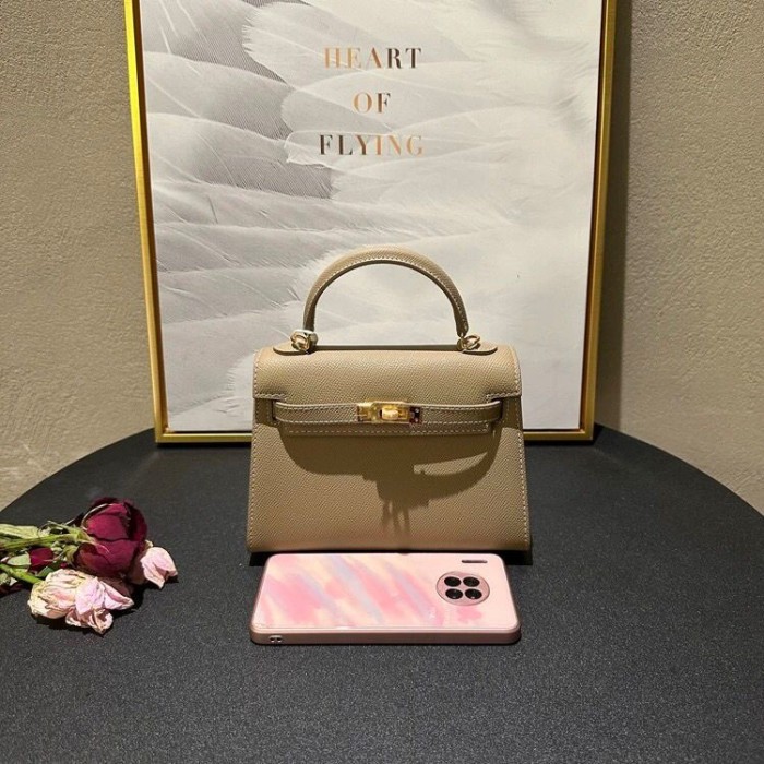 Imported Epsom Leather Tote Satchel Bag 19cm 22cm 25cm