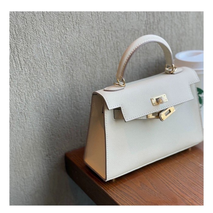 Imported Epsom Leather Tote Satchel Bag 19cm 22cm 25cm