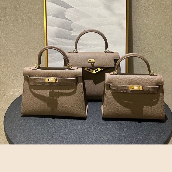 Imported Epsom Leather Tote Satchel Bag 19cm 22cm 25cm