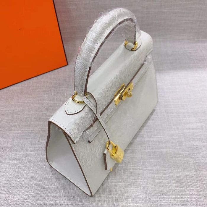 Genuine Epsom Leather Designer Bag  with Gold Hardware 19cm 22cm 25cm 28cm