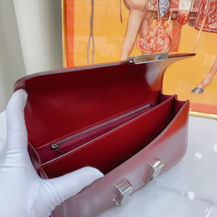 Box Calf Leather Constance Style Shoulder Bag