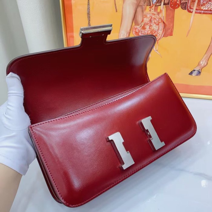 Box Calf Leather Constance Style Shoulder Bag