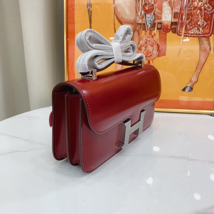 Box Calf Leather Constance Style Shoulder Bag