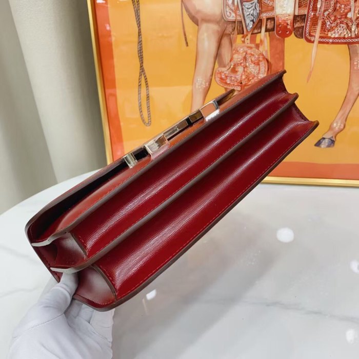 Box Calf Leather Constance Style Shoulder Bag