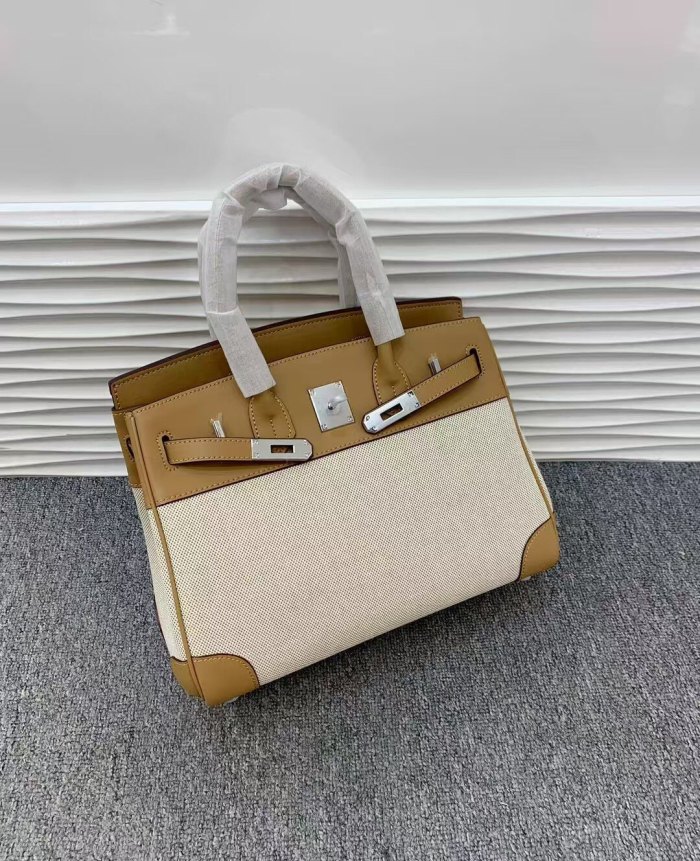 Genuine Swift Leather  Canvas Tote Bag