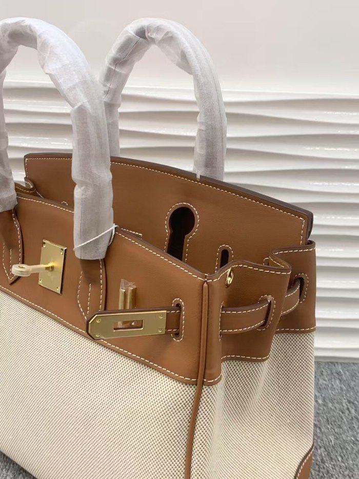 Genuine Swift Leather  Canvas Tote Bag